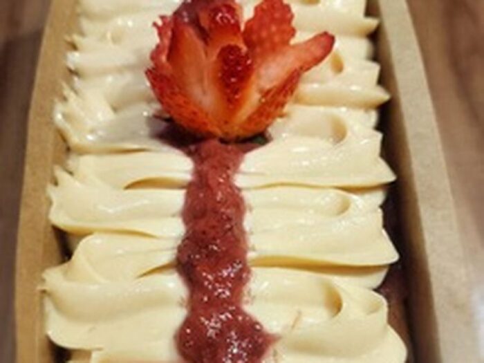 Bolo de Baunilha com brigadeiro