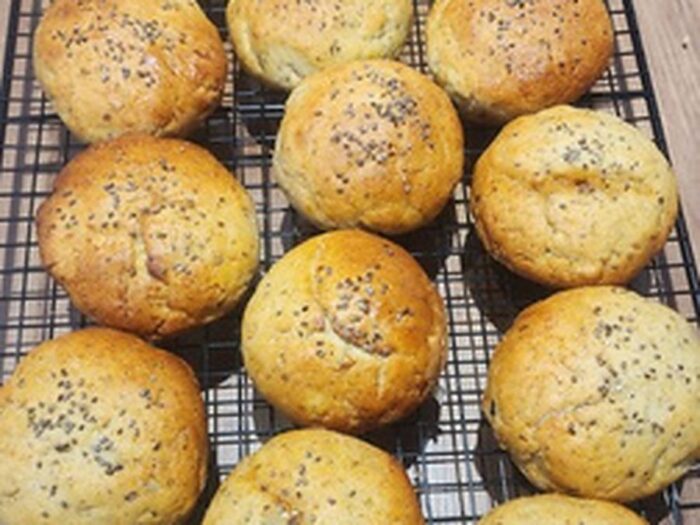 Pão de Batata Doce recheado de frango